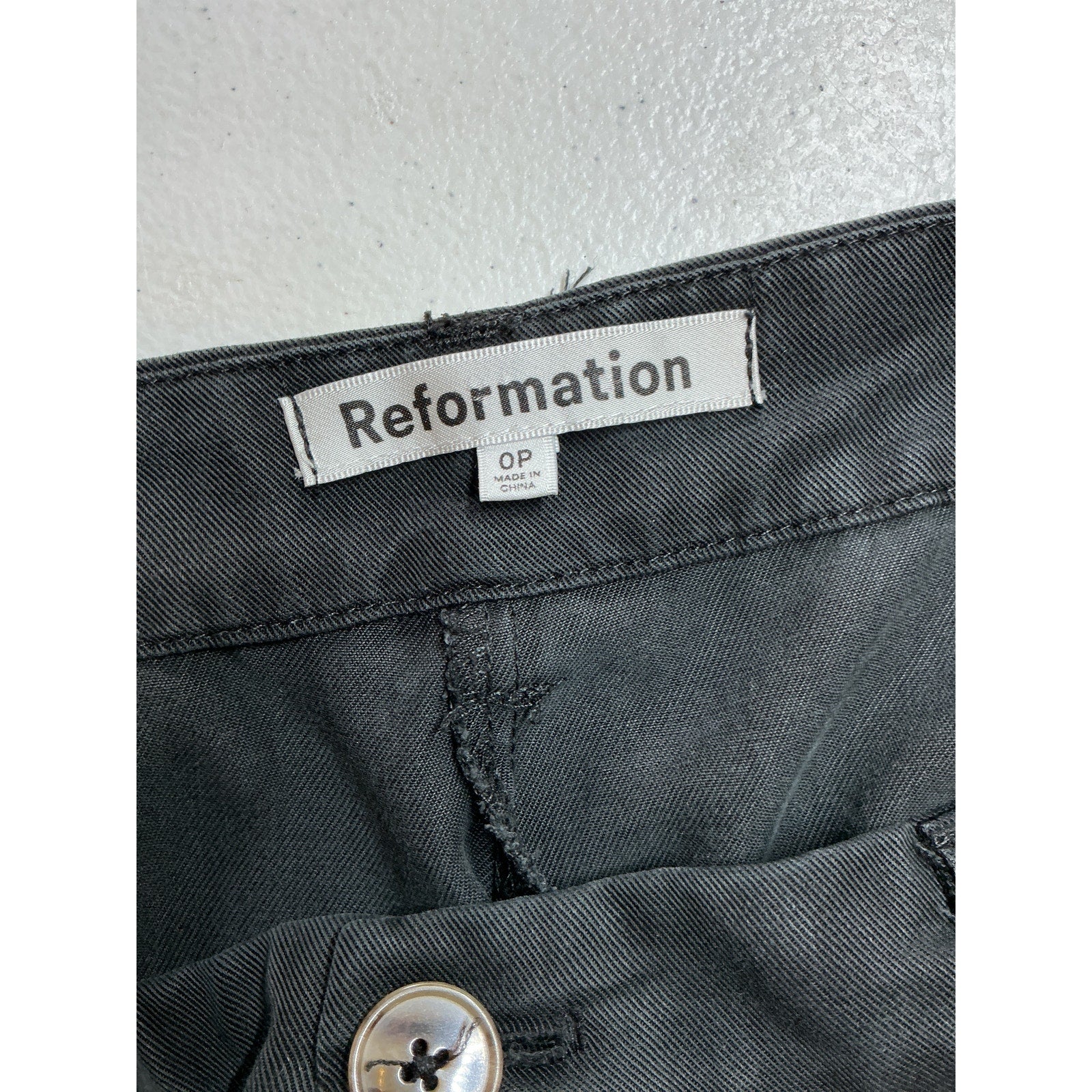 Reformation 'Petites' Black Tencel Lyocell Mason Pant Size 0P