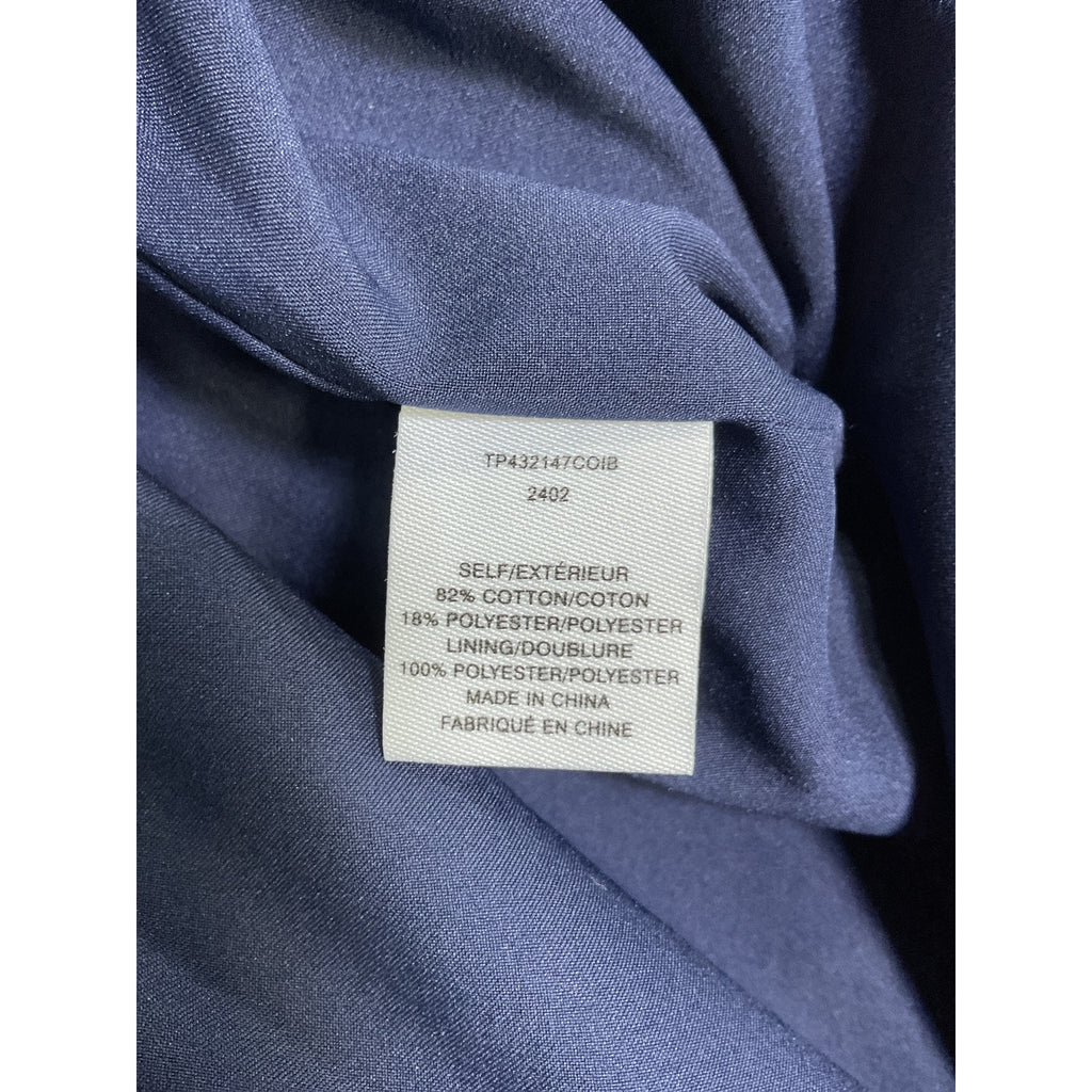 Derek Lam 10 Crosby Lucas Blue Cotton Puff-Sleeve Shacket Size 8