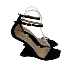Stuart Weitzman Sleek Black Nudist Rebel Sandal Heels Size 7.5
