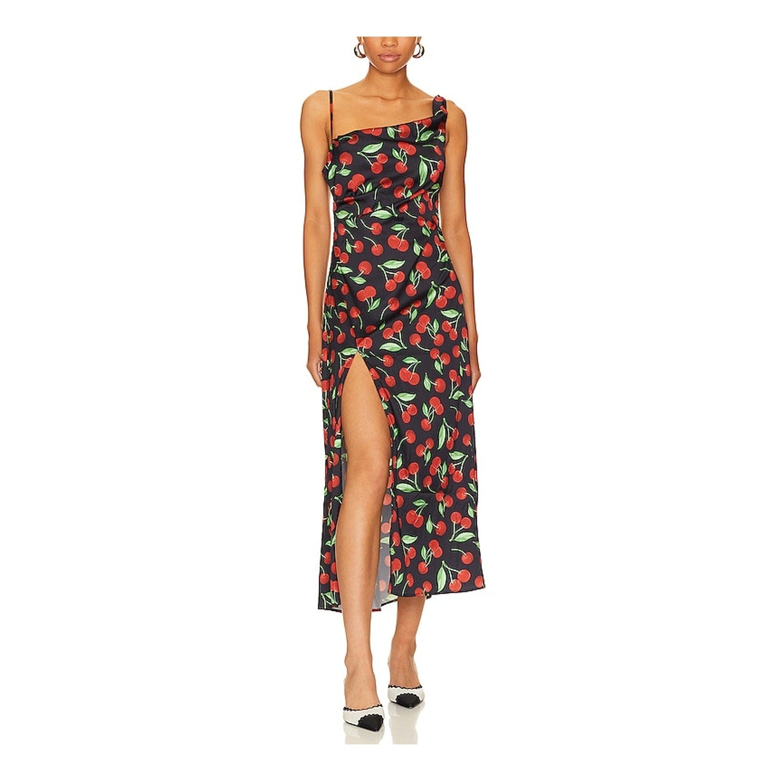 For Love & Lemons 'Xena' Black Polyester Midi Dress Size M - NWT
