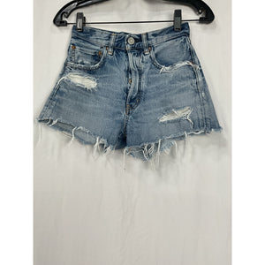 Moussy 'Bonnie' Blue Cotton Shorts Size 23