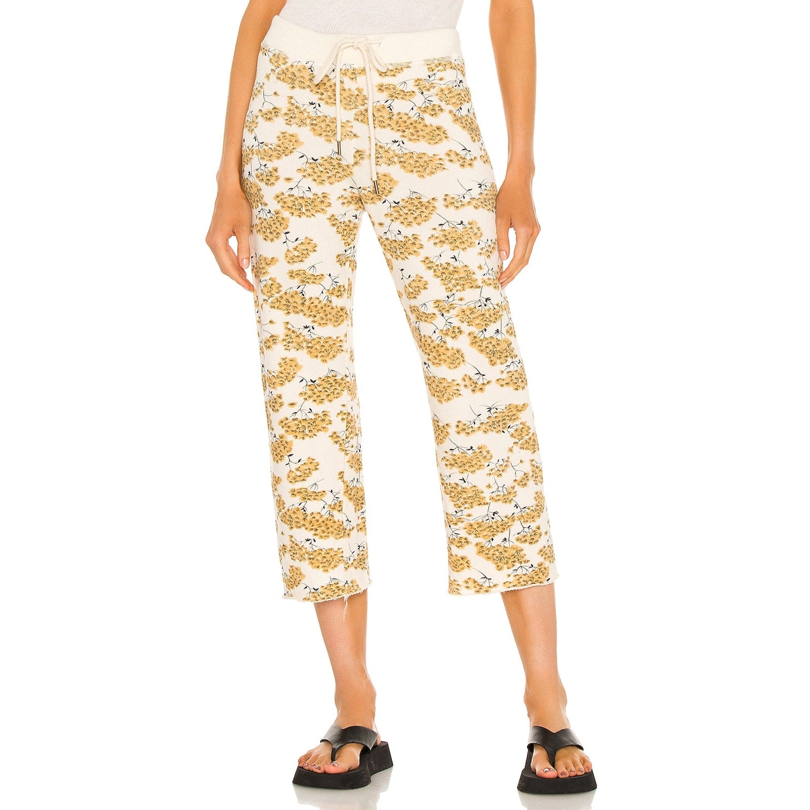 The Great 'The Cropped' Yellow Wide Leg Sweatpant Size 3