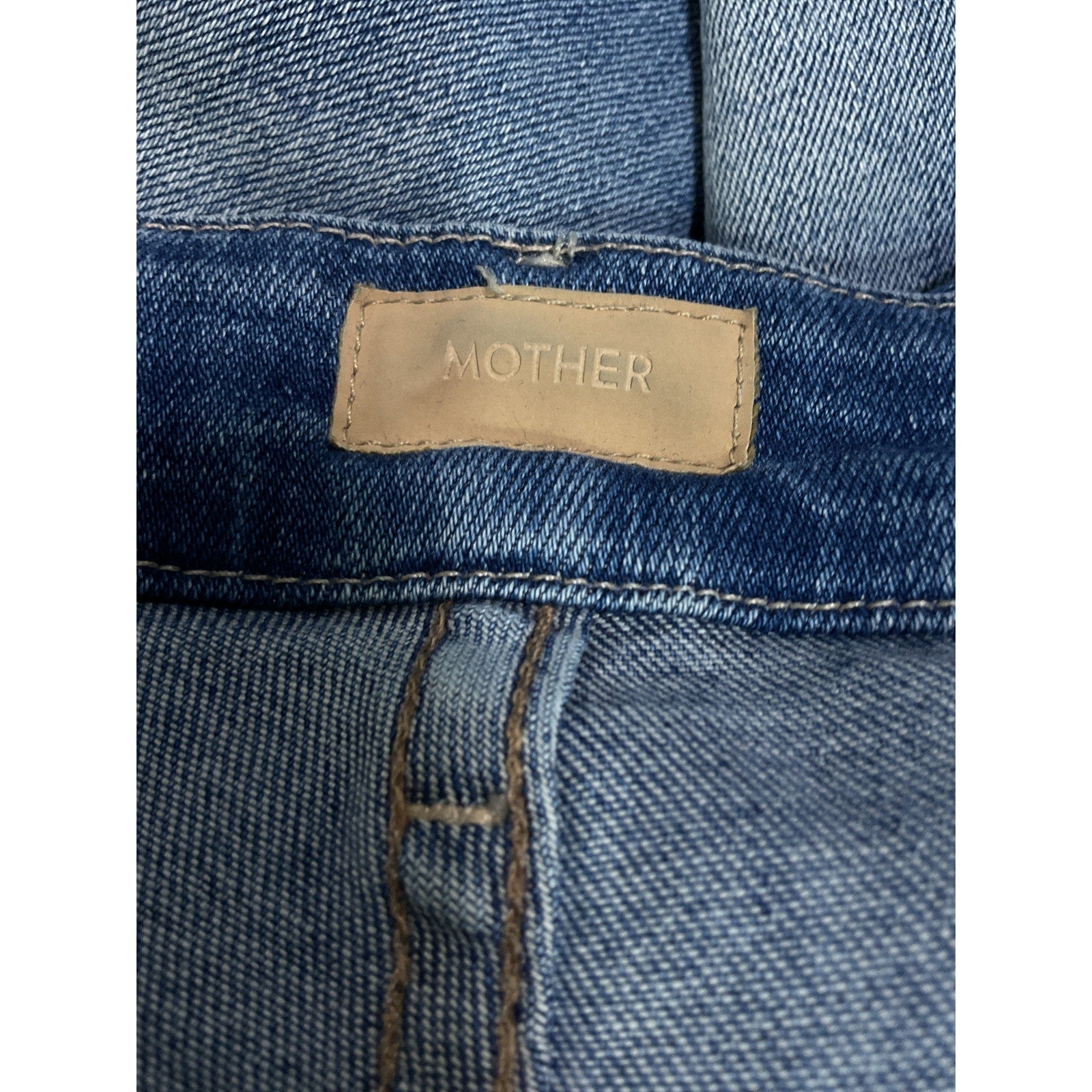 Mother 'The Looker' Blue High Waist Frayed Ankle Skinny Denim Jeans Size 27