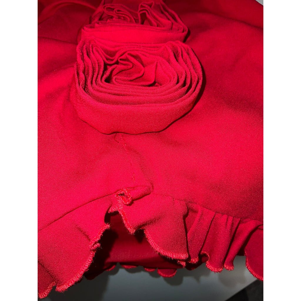 Blumarine Red Crepe One Shoulder Mini Dress Size 6