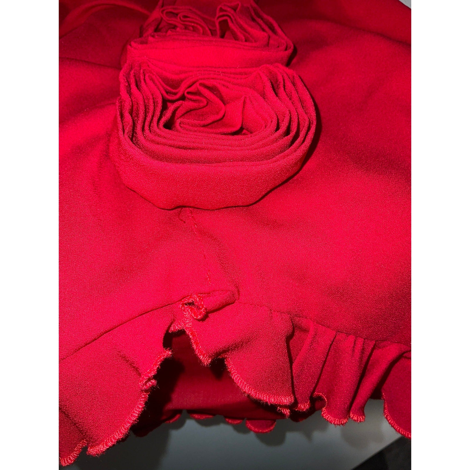 Blumarine Red Crepe One Shoulder Mini Dress Size 6