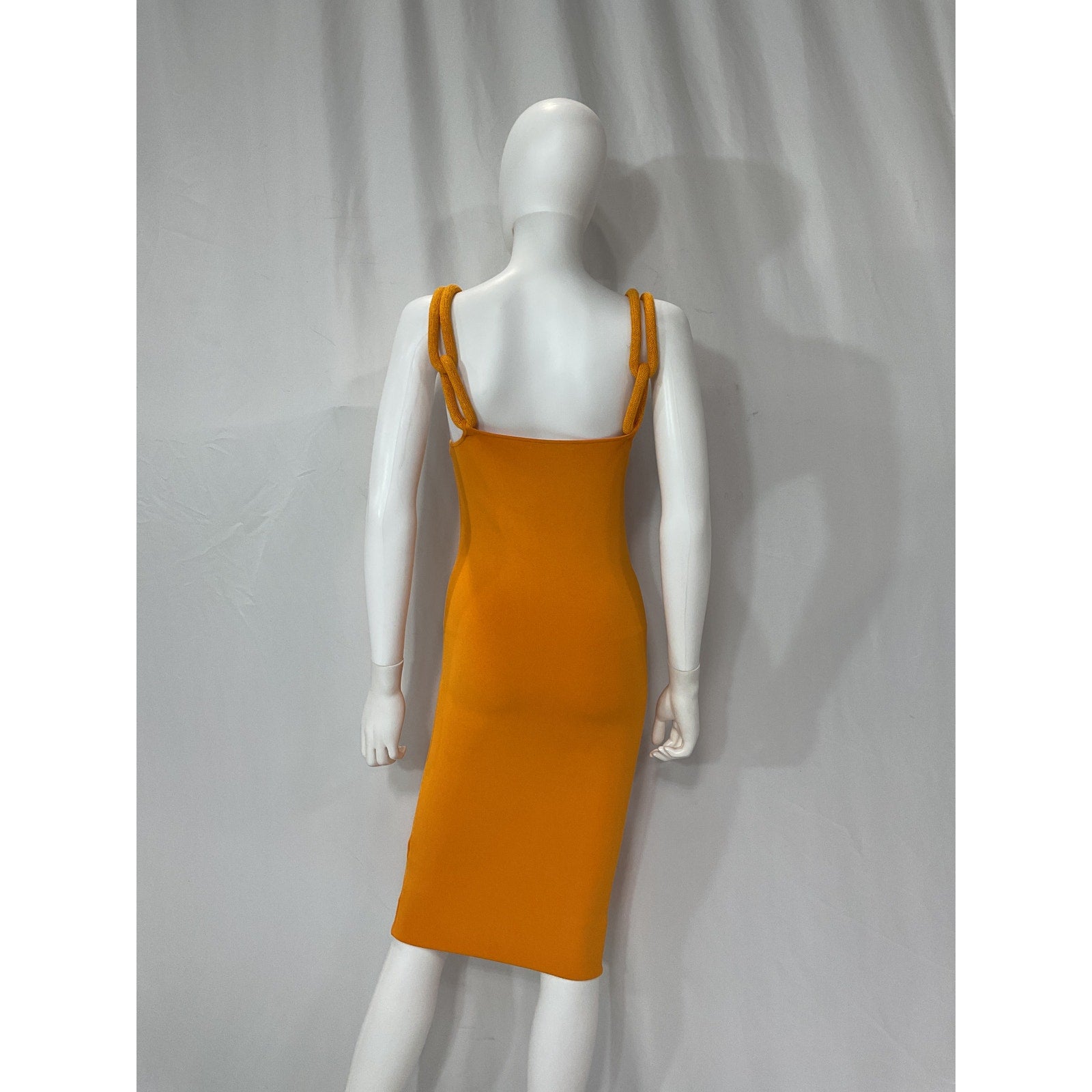 Alice + Olivia 'Alina' Brown Rib-Knit Square Neck Sleeveless Midi-Dress Size S