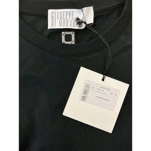 Giuseppe Di Morabito Cropped Black Buckle Waist T-Shirt Size XS NWT