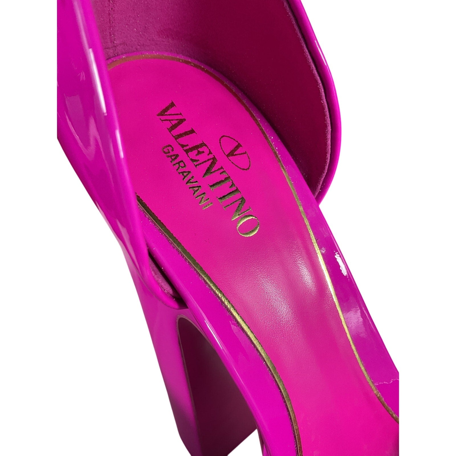 Valentino 'Disco' Pink Leather Box Sling Back Heel Size 9.5