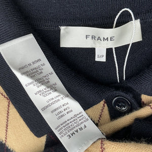 Frame Knit Multicolor Argyle Polo Sweater Size S