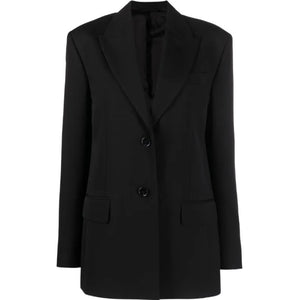 Acne Studios Black 'Net Sustain' Recycled Grain De Poudre Blazer Size 32