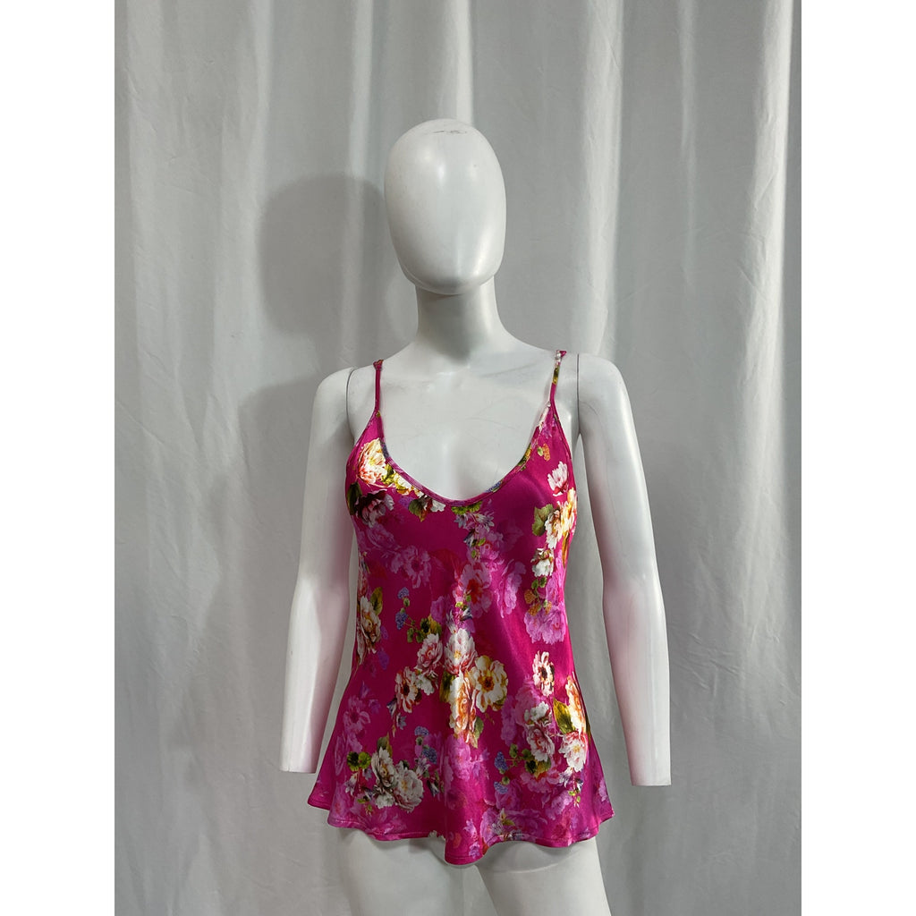 L'Agence 'Lexi' Pink Floral Satin Camisole Top Size XS