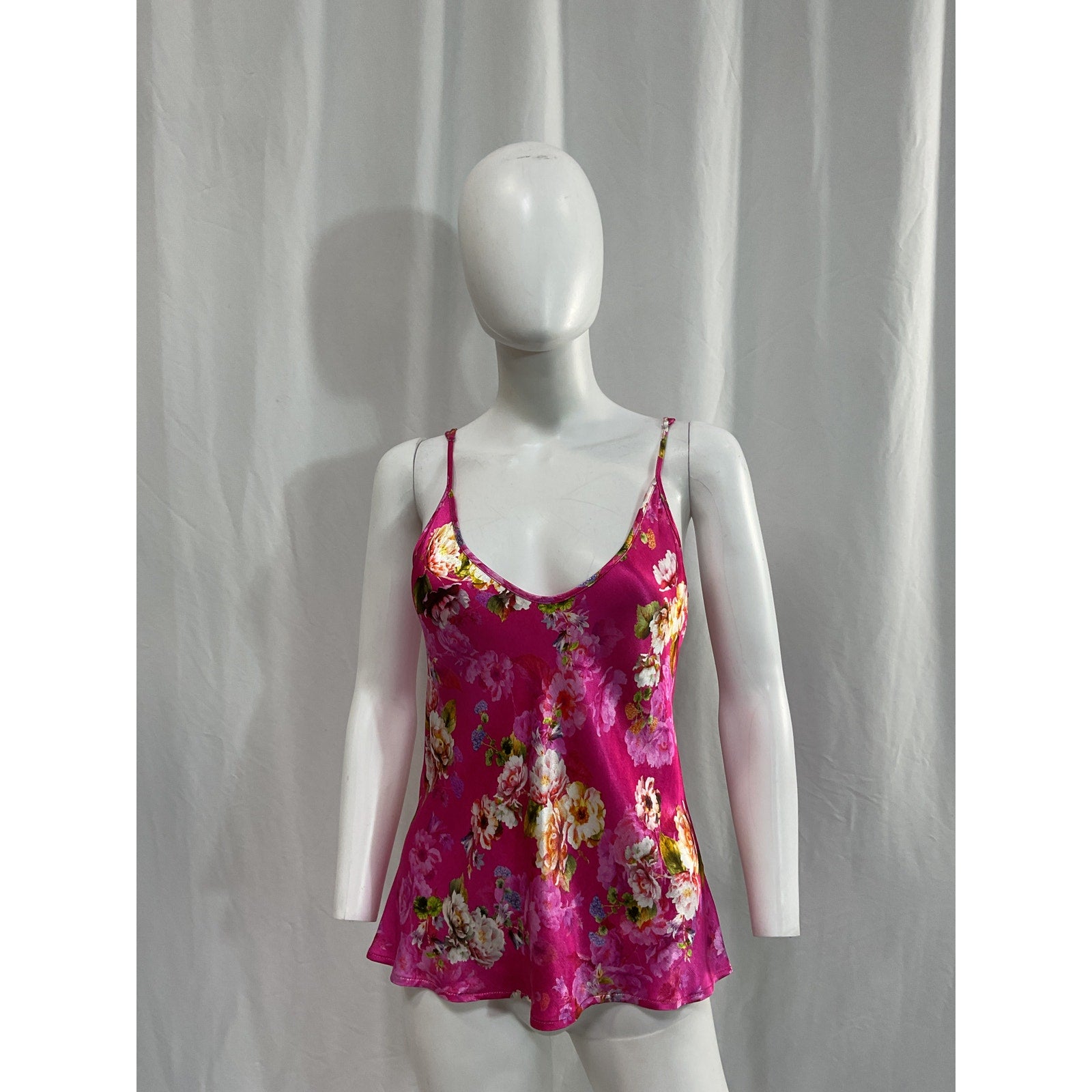 L'Agence 'Lexi' Pink Floral Satin Camisole Top Size XS