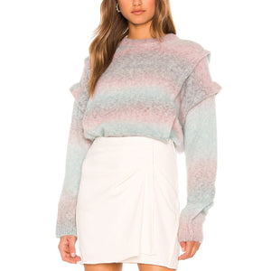 Iro Cozy Blue And Pink Valya Pullover Sweater Size XS