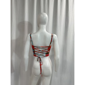 Miaou V Corset Pink Crepe Top Size XS