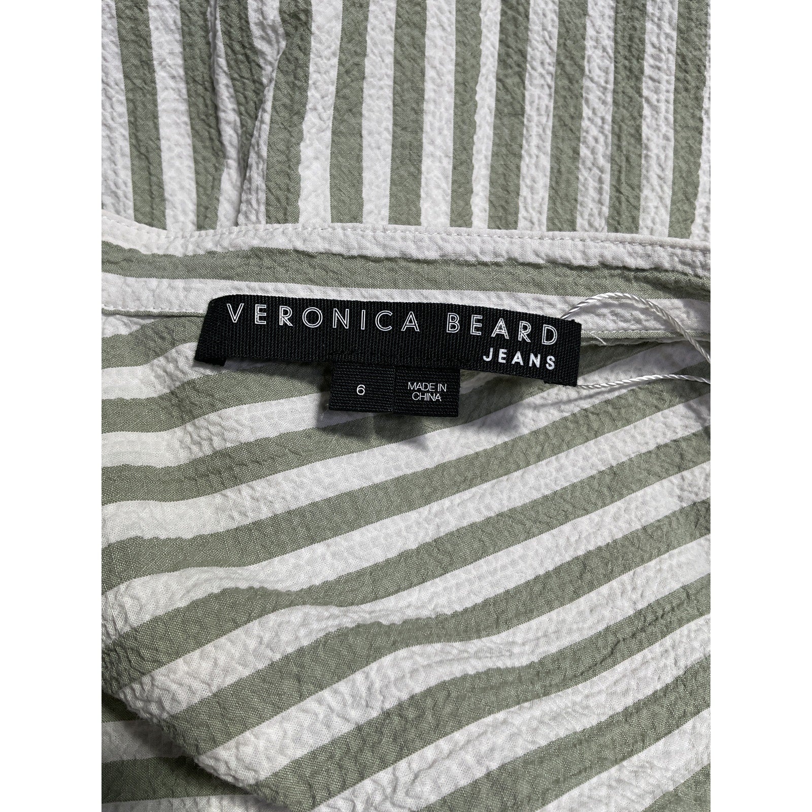 Veronica Beard Denim Jean 'Avella' Green Cotton Dress Size 6