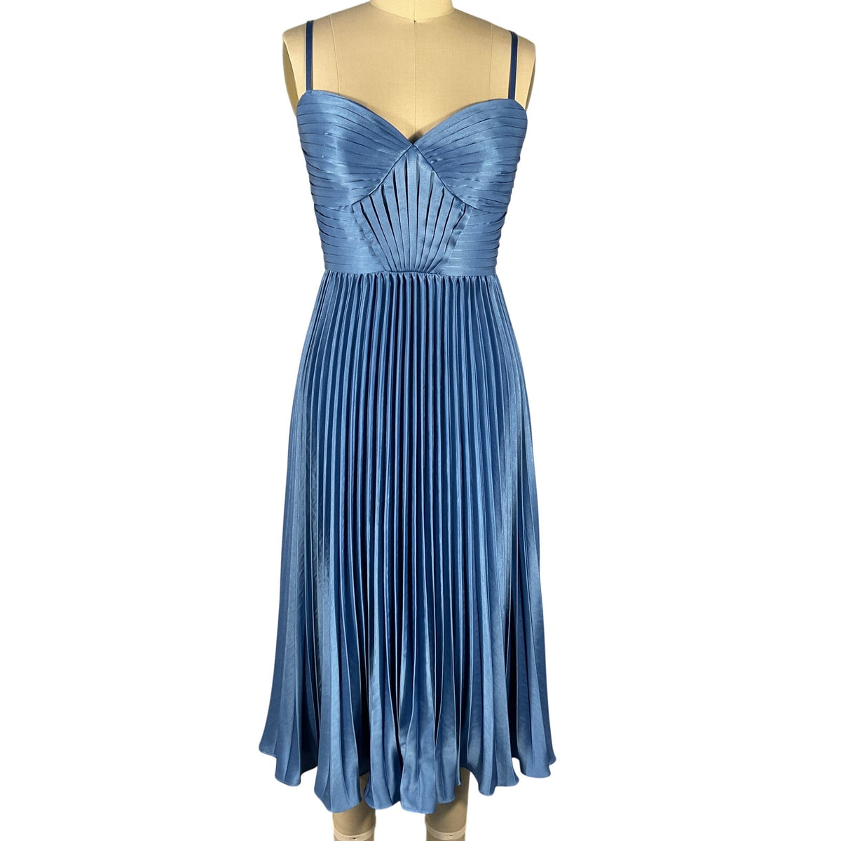Theia Pleated French Blue Allison Dress Size 0