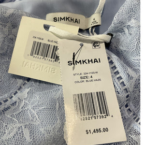 Simkhai Pleated Blue Haze Gertrude Gown Size 4 NWT