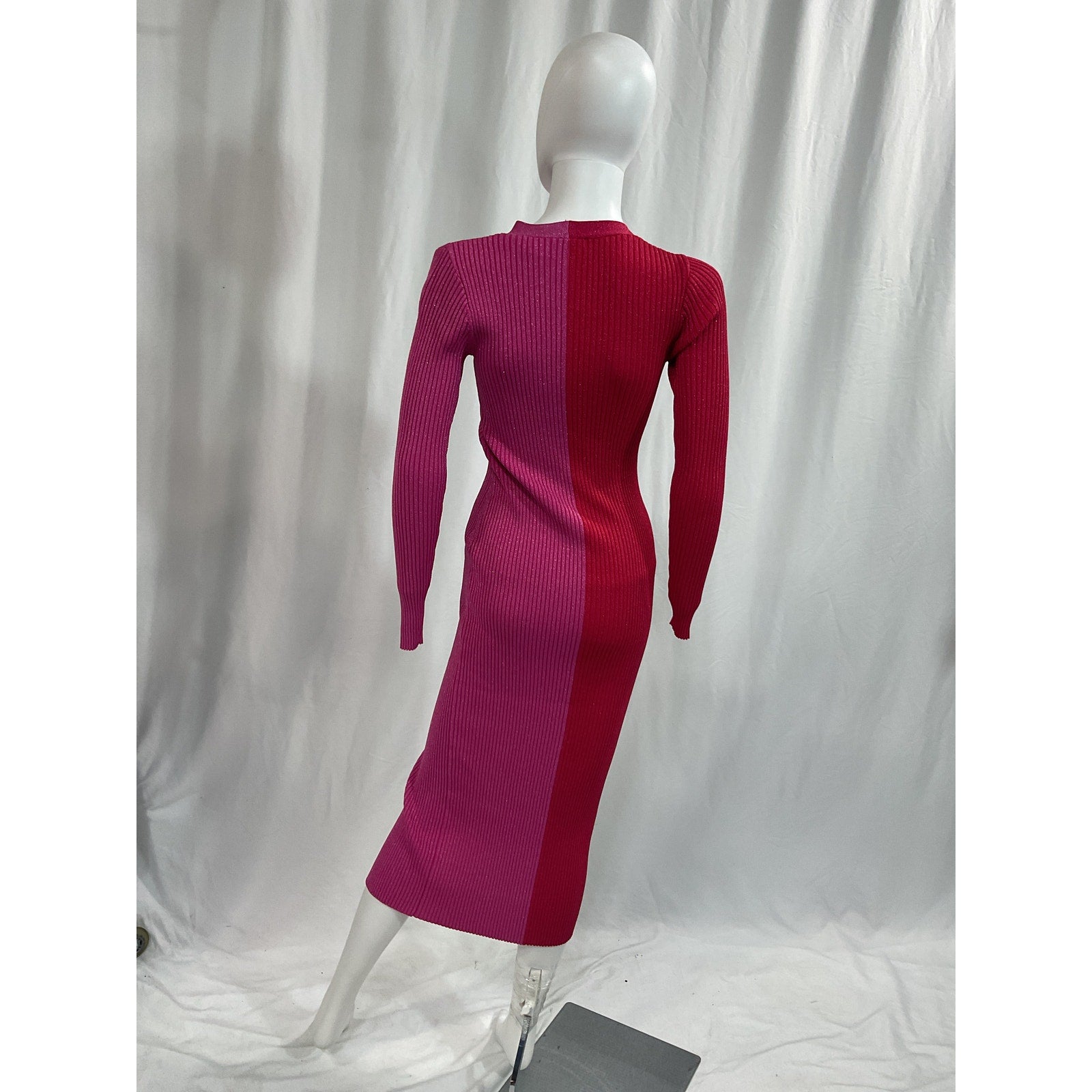 Staud Pink 'Shoko' Lurex V Neck  Long Sleeve Sweater Size S - NWT