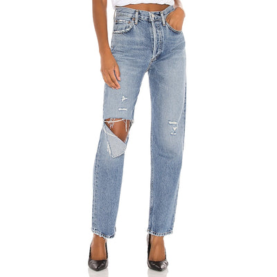 Agolde Distressed Blue Pinch Waist Denim Jeans Size 25