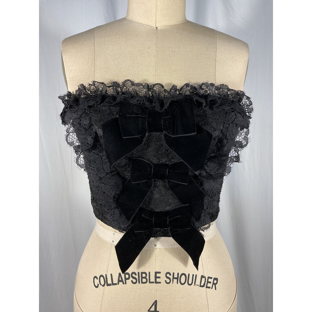 Alessandra Rich 'Lace' Black Bustier Top Size 38
