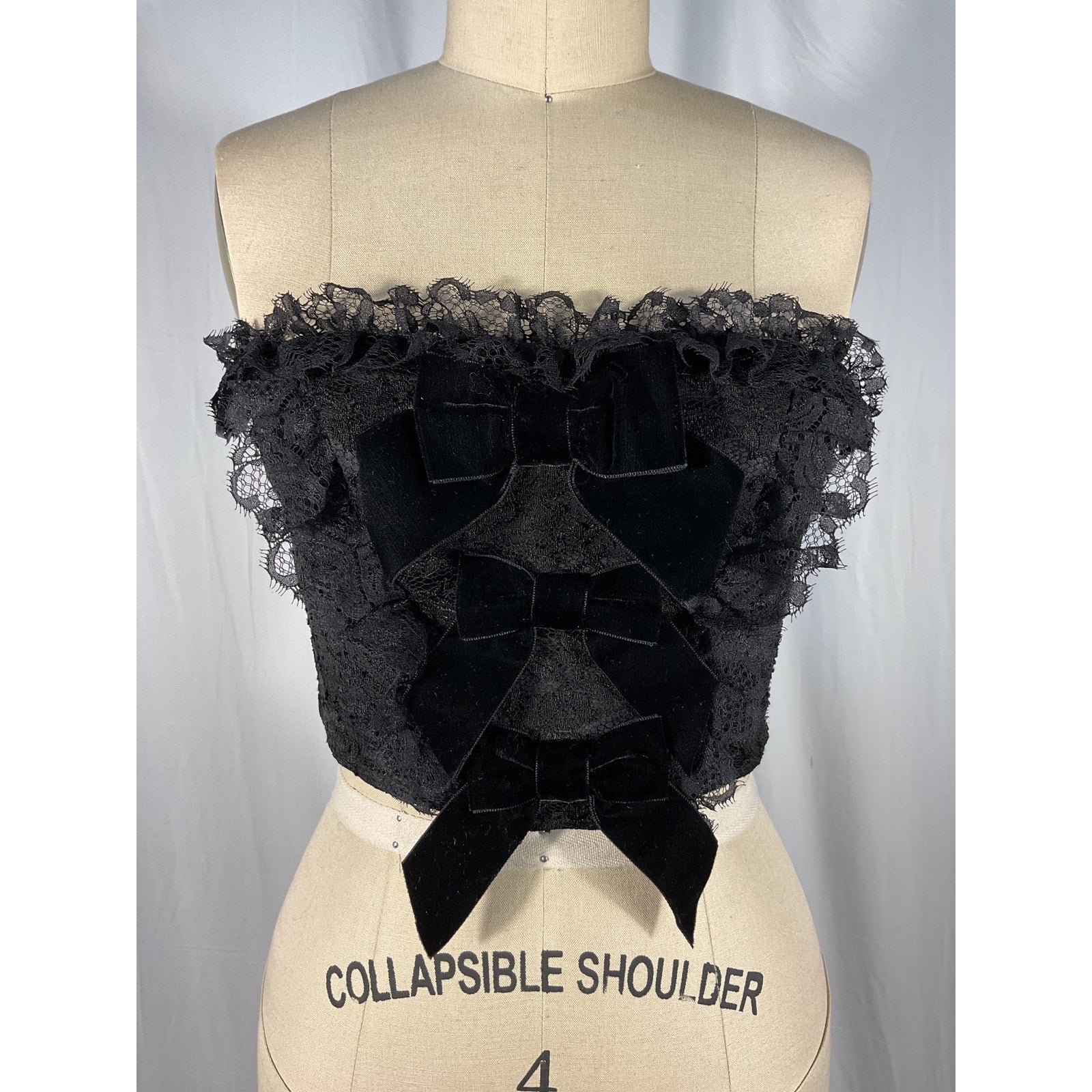 Alessandra Rich 'Lace' Black Bustier Top Size 38