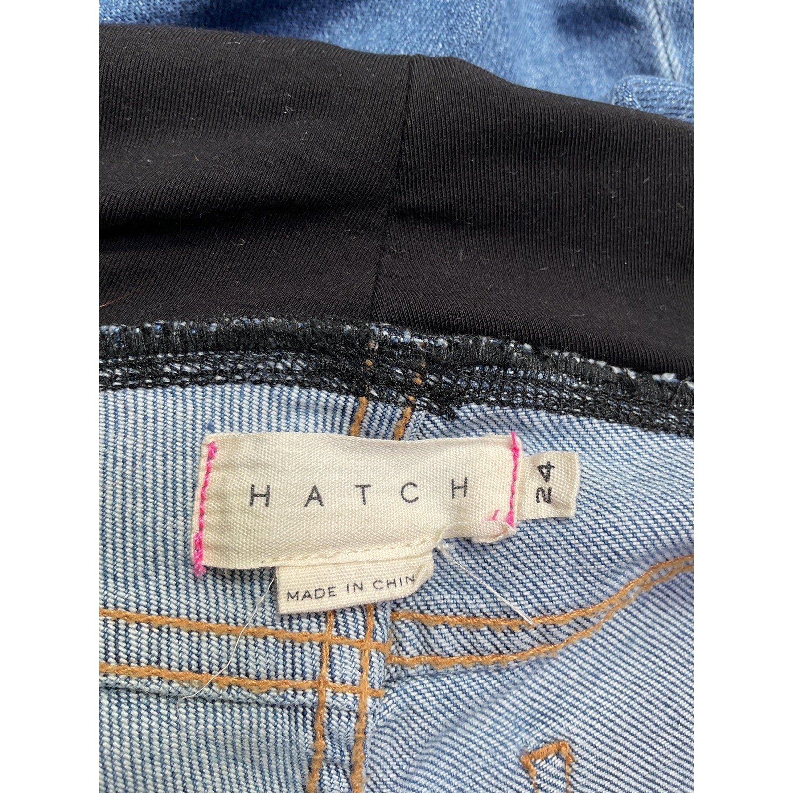 Hatch The Over Blue Cotton The Bump Straight Maternity Denim Jean Size 24