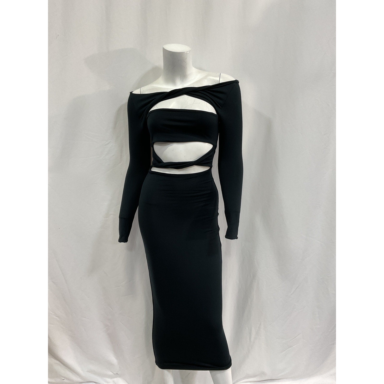 Ser.O.Ya 'Lotus' Black Cut Out Dress Size S