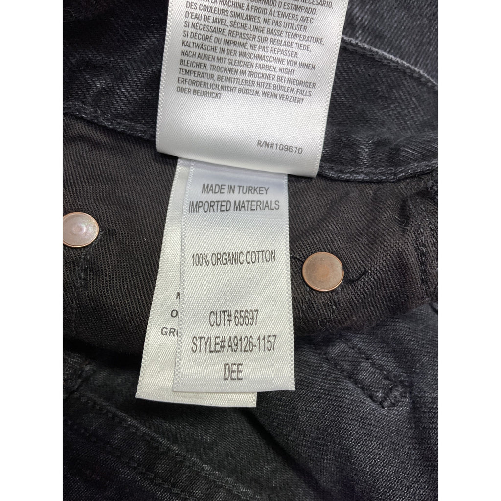 Agolde 'Dee' Black Cotton Denim Cutoff Shorts Size 24