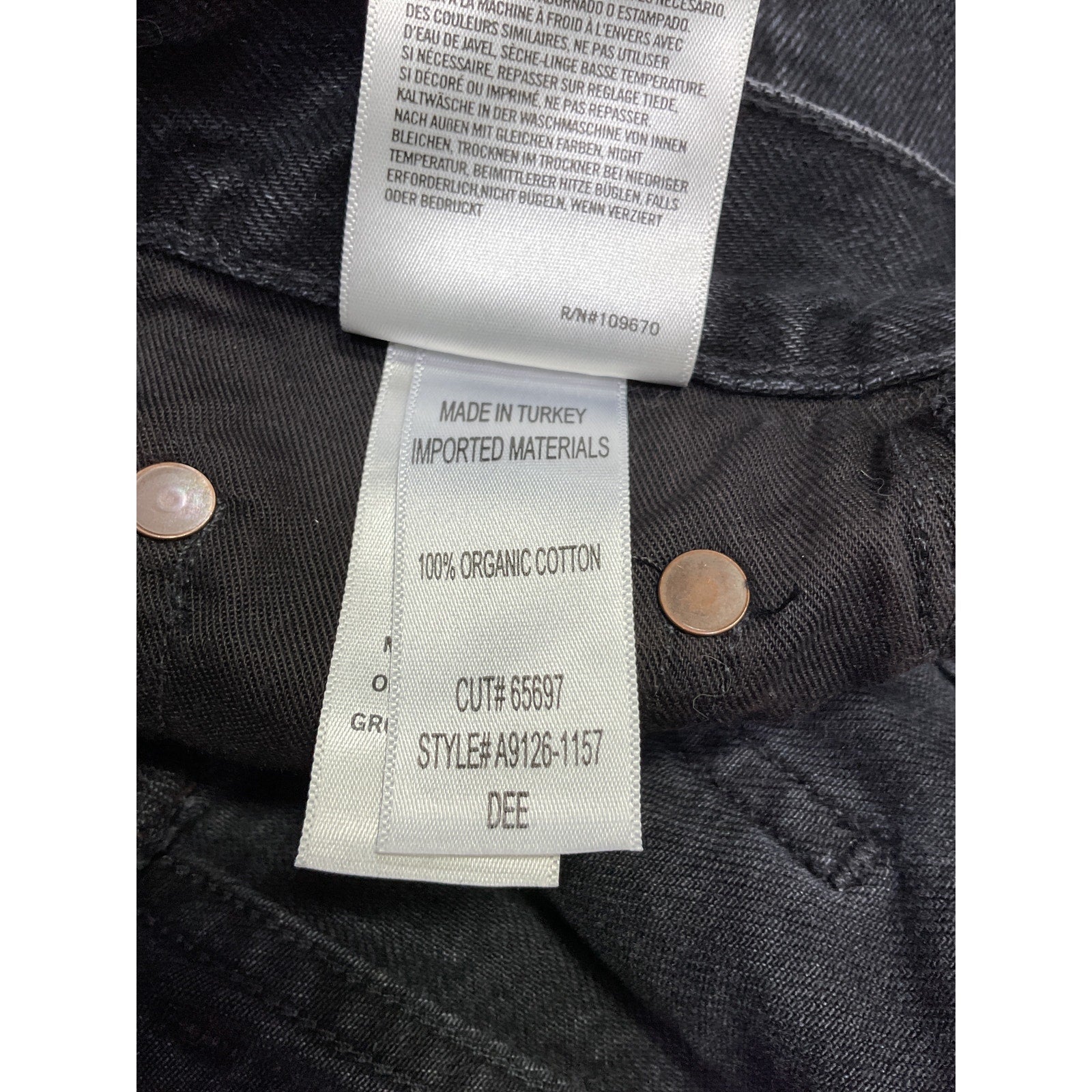 Agolde 'Dee' Black Cotton Denim Cutoff Shorts Size 24