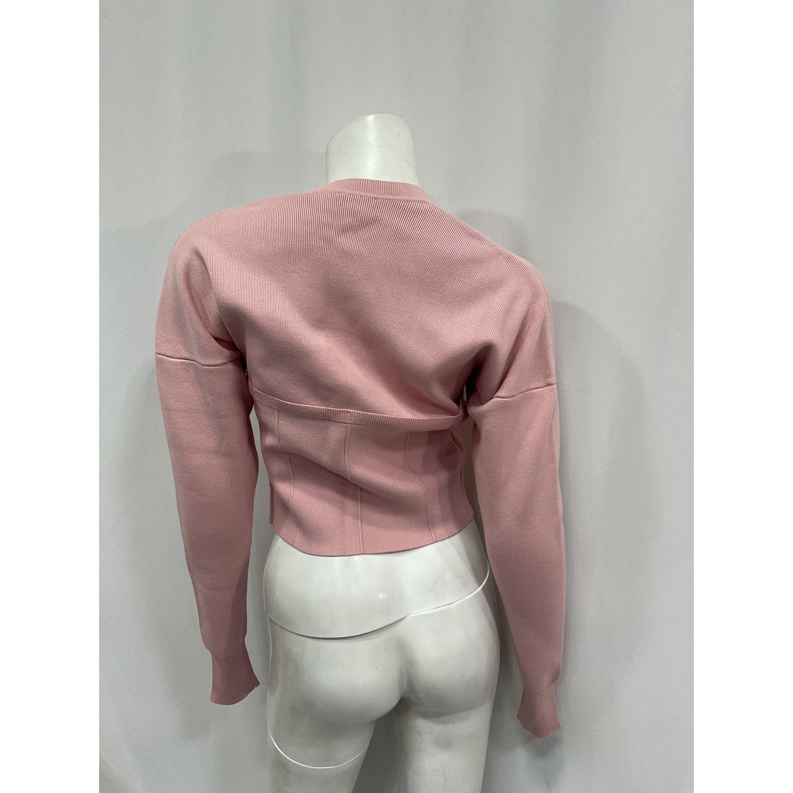 Fleur Du Mal Bustier-Style Pink Viscose Knitted Cardigan Size M