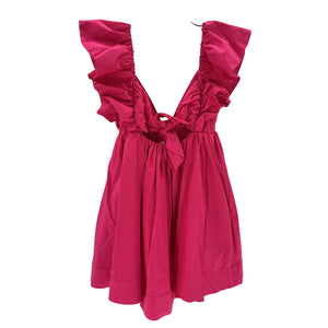 For Love & Lemons Ruffled Magenta Clementine Mini Dress Size S