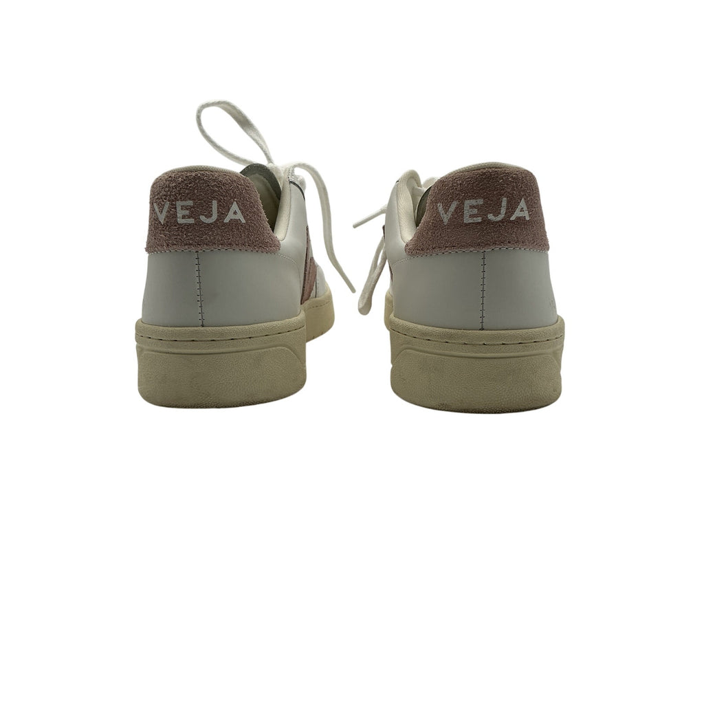 Veja + Net Sustain V-12 White Leather Suede-Trimmed Leather Sneakers Size 7