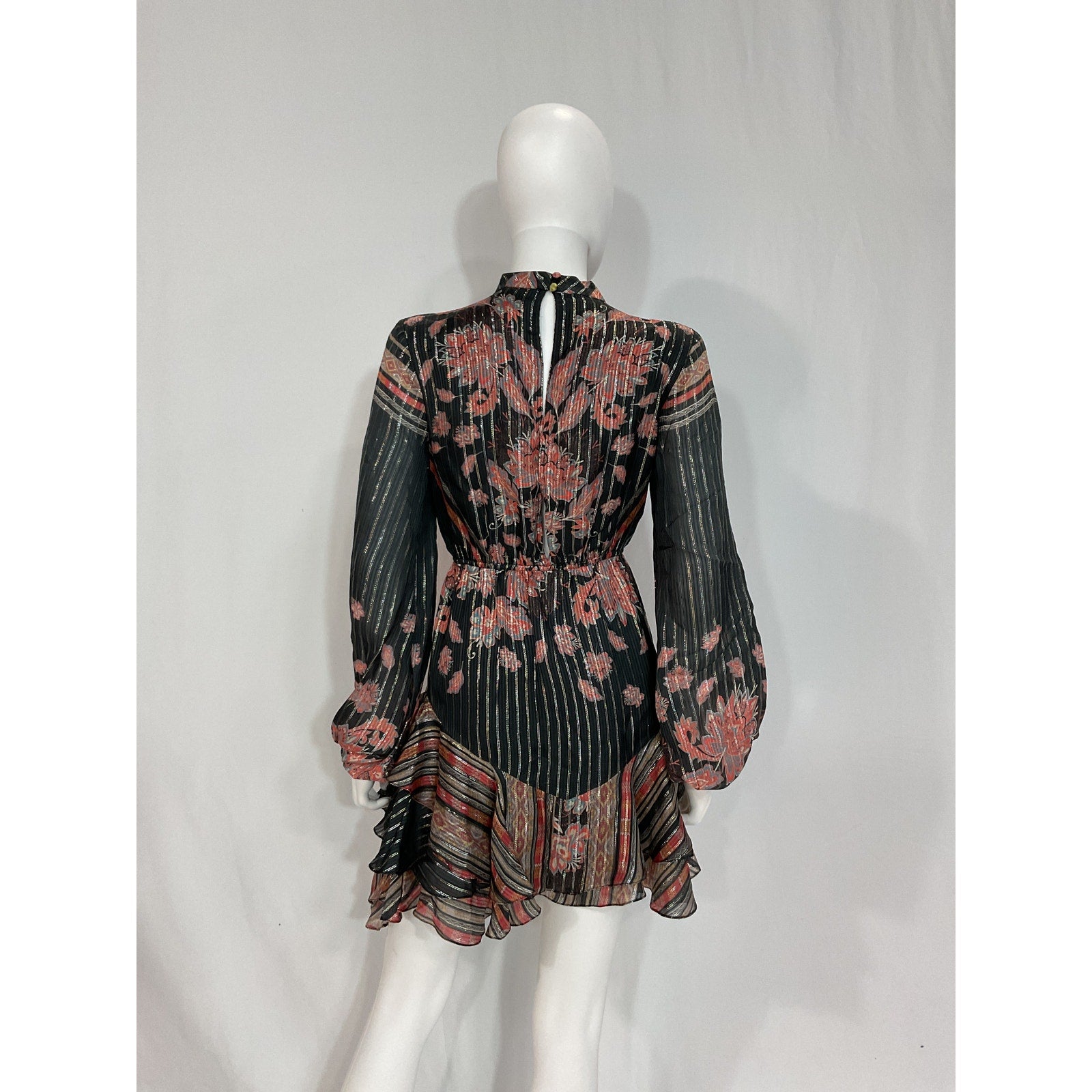 Hemant And Nandita 'Sion' Black Long Sleeve Mini Dress Size S