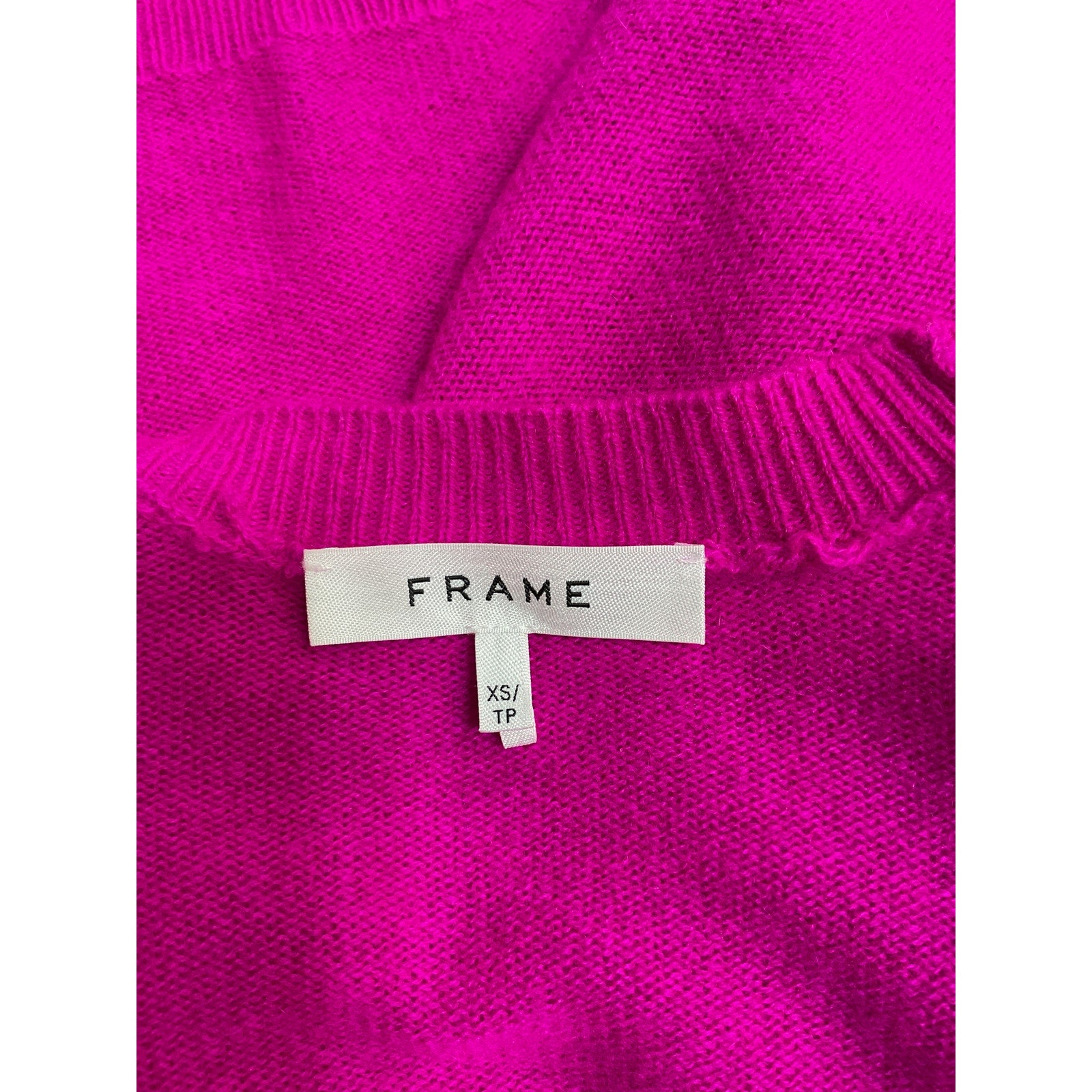 Frame Ruched Sleeve Pink Cashmere Sweater Size XS