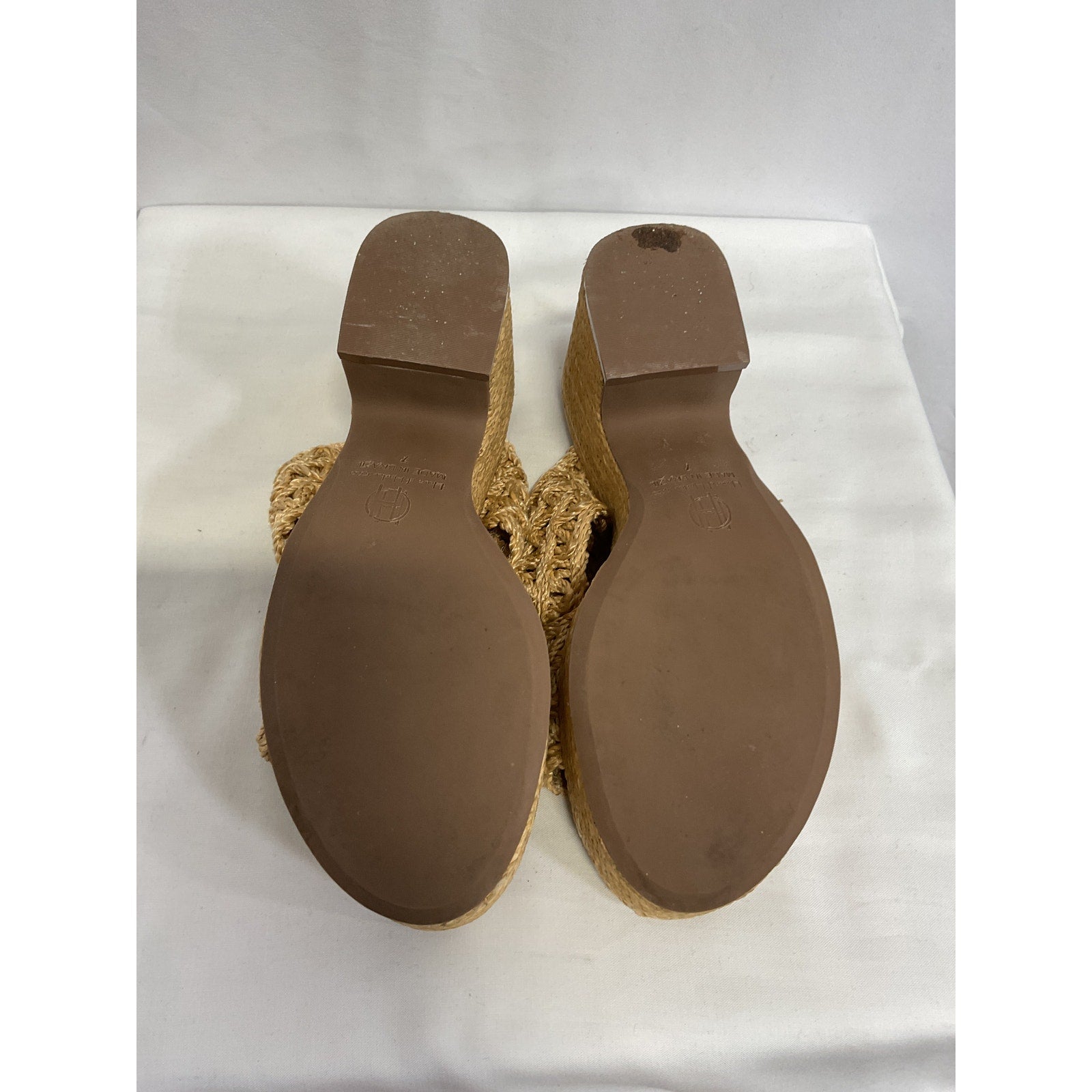 House Of Harlow 1960 x Revolve 'Birdie' Beige Raffia Heel Size 7