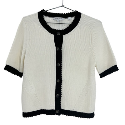 Neiman Marcus Contrast Trim Multicolor Neroli Sweater Size XS