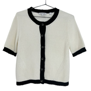 Neiman Marcus Contrast Trim Multicolor Neroli Sweater Size XS