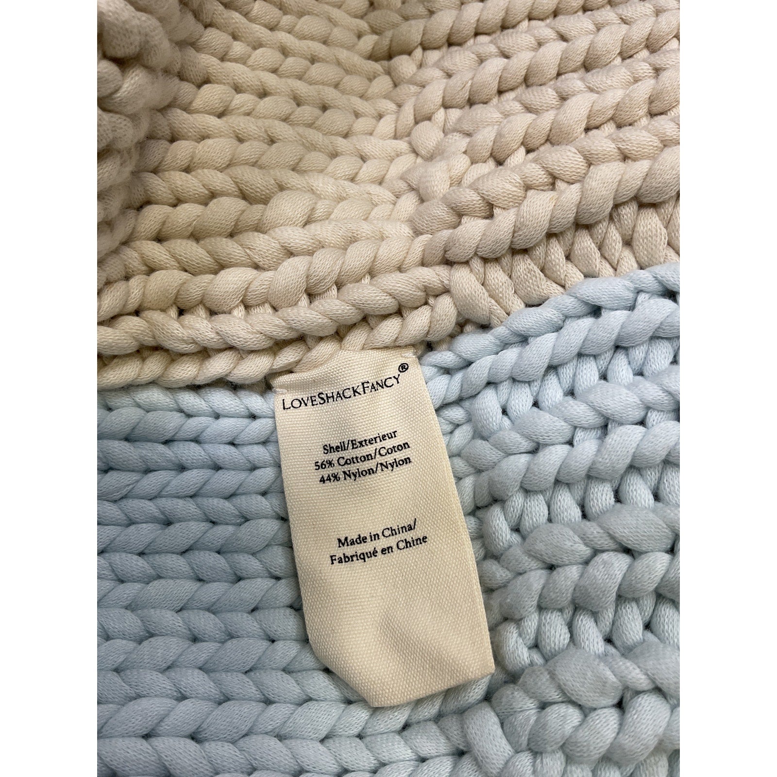 Loveshackfancy 'Isaiah' White Cotton Oversized Color-Block Cotton-Blend Sweater Size XS