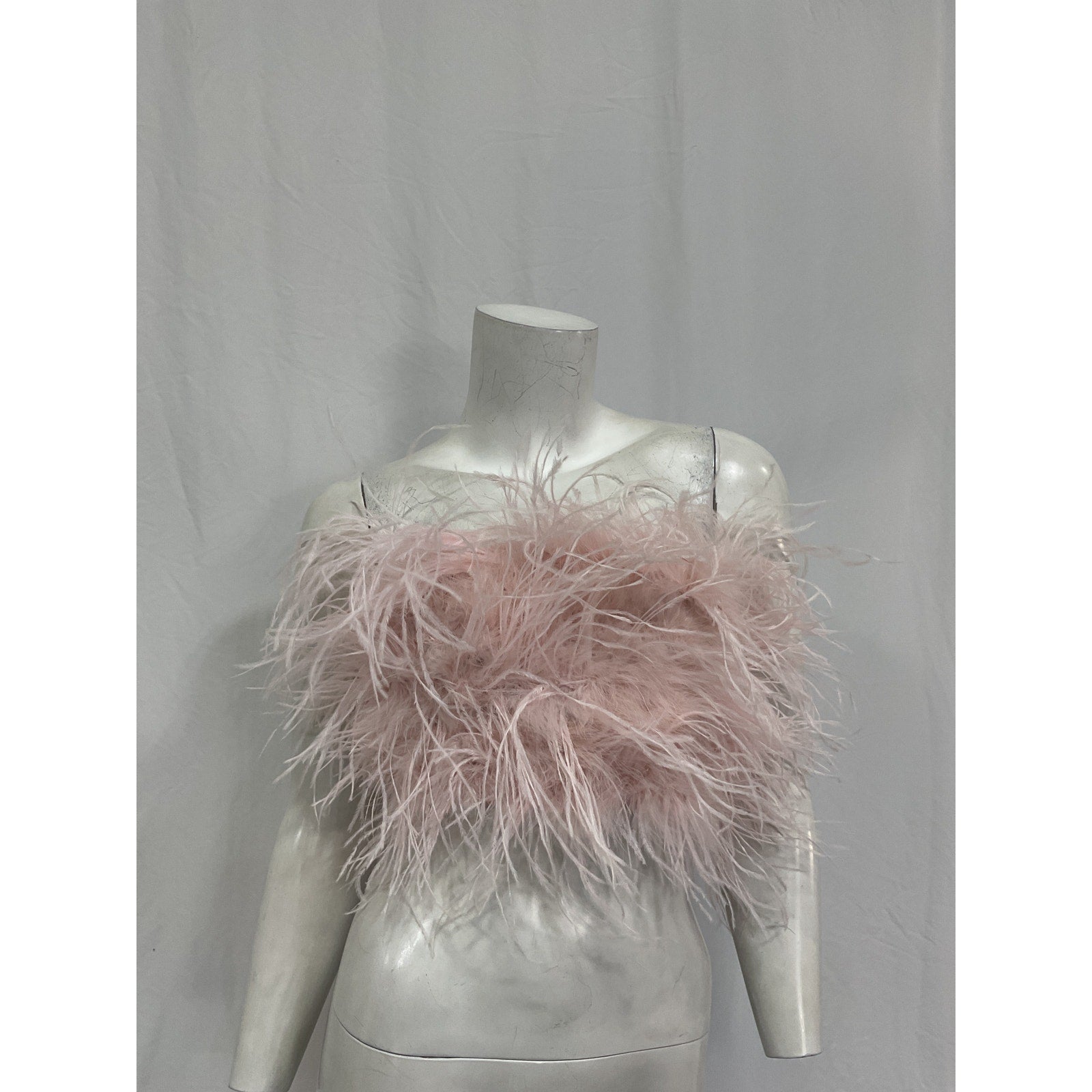 Lamarque 'Zaina' Pink Turkey Feathers Top Size XS