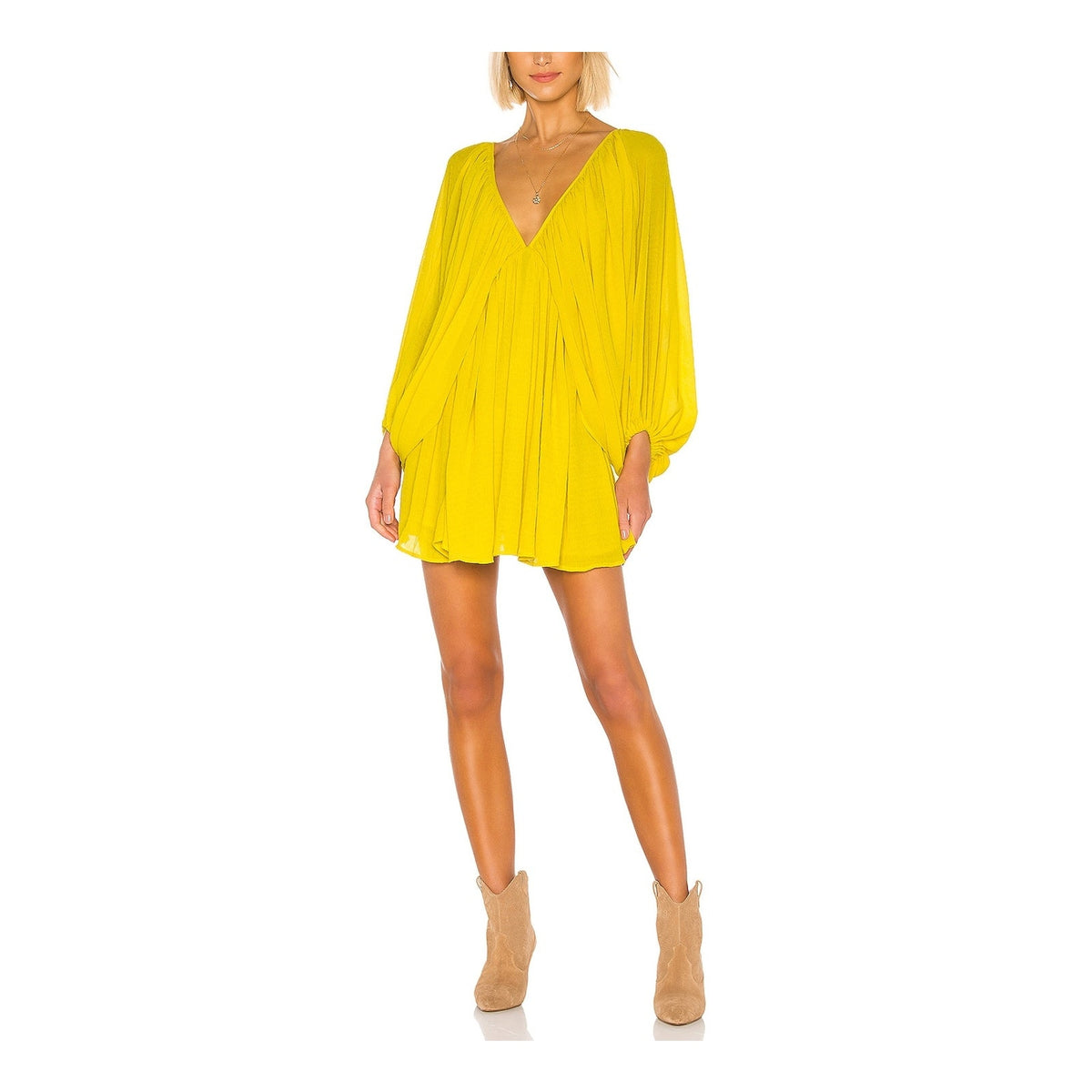 Tularosa Flowy Yellow Nola Mini Dress Size S