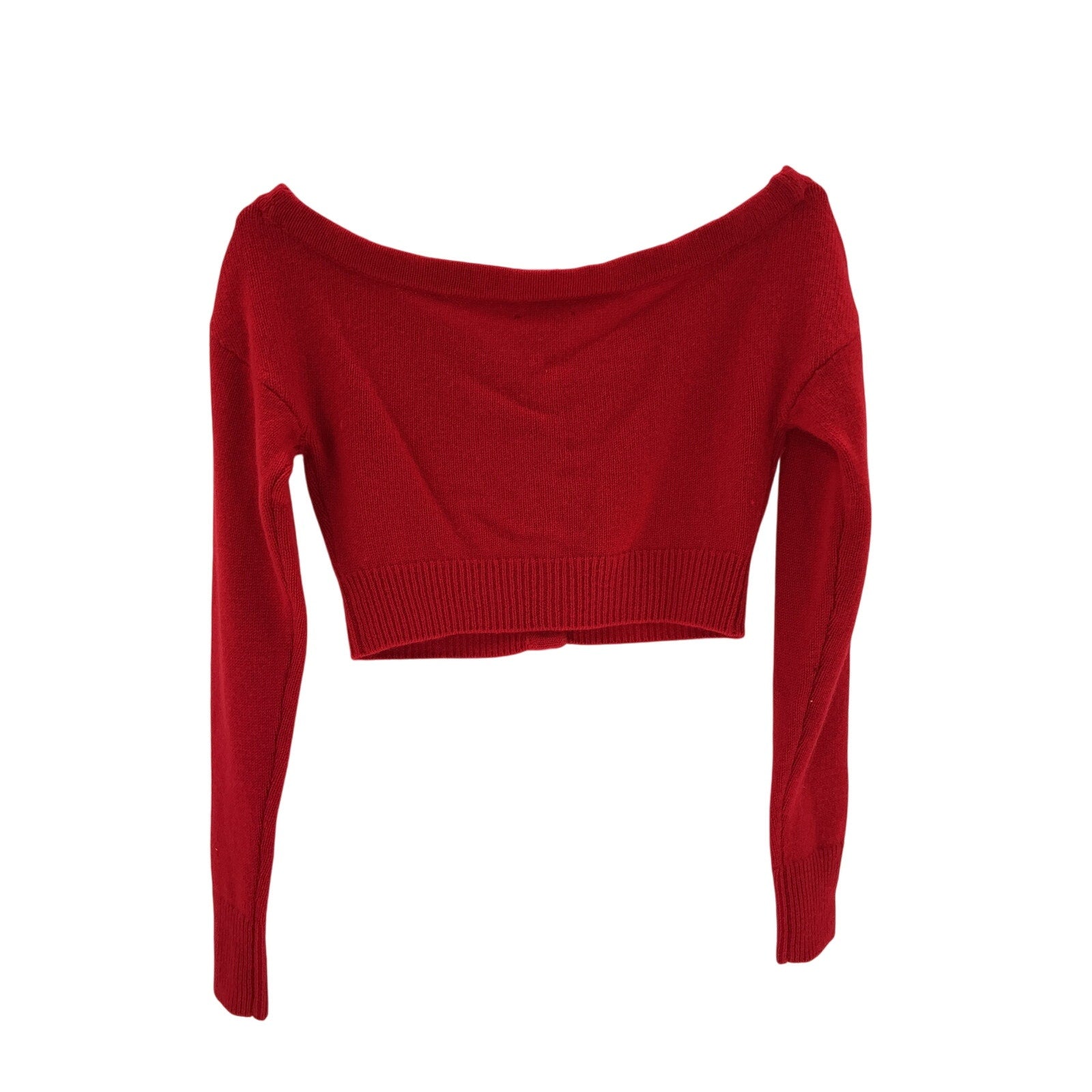Reformation 'Millie' Red Cashmere Off The Shoulder Cardigan Size XS