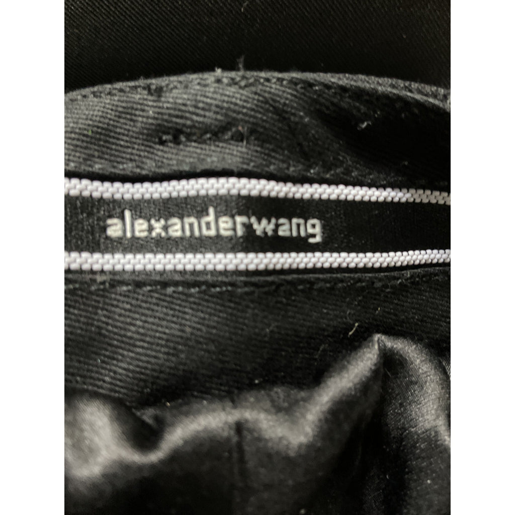 Alexander Wang Low Rise Black Wool Blend Wide Leg Boxer Trouser Size 4 - NWT
