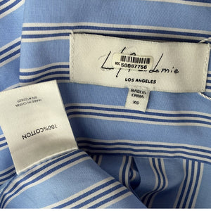 L'Academie Crisp Blue Fresh Stripe Shirtdress Size XS