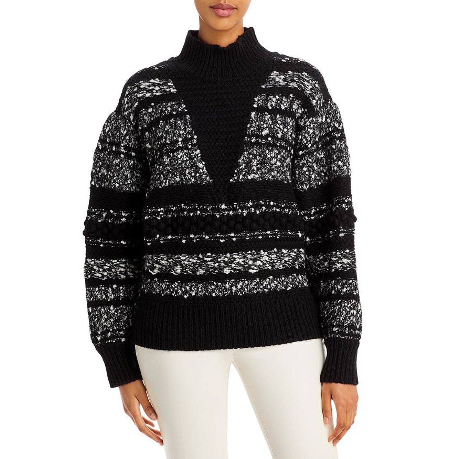 Iro 'Alpaco' Black Wool Chunky Mockneck Sweater Size XXS