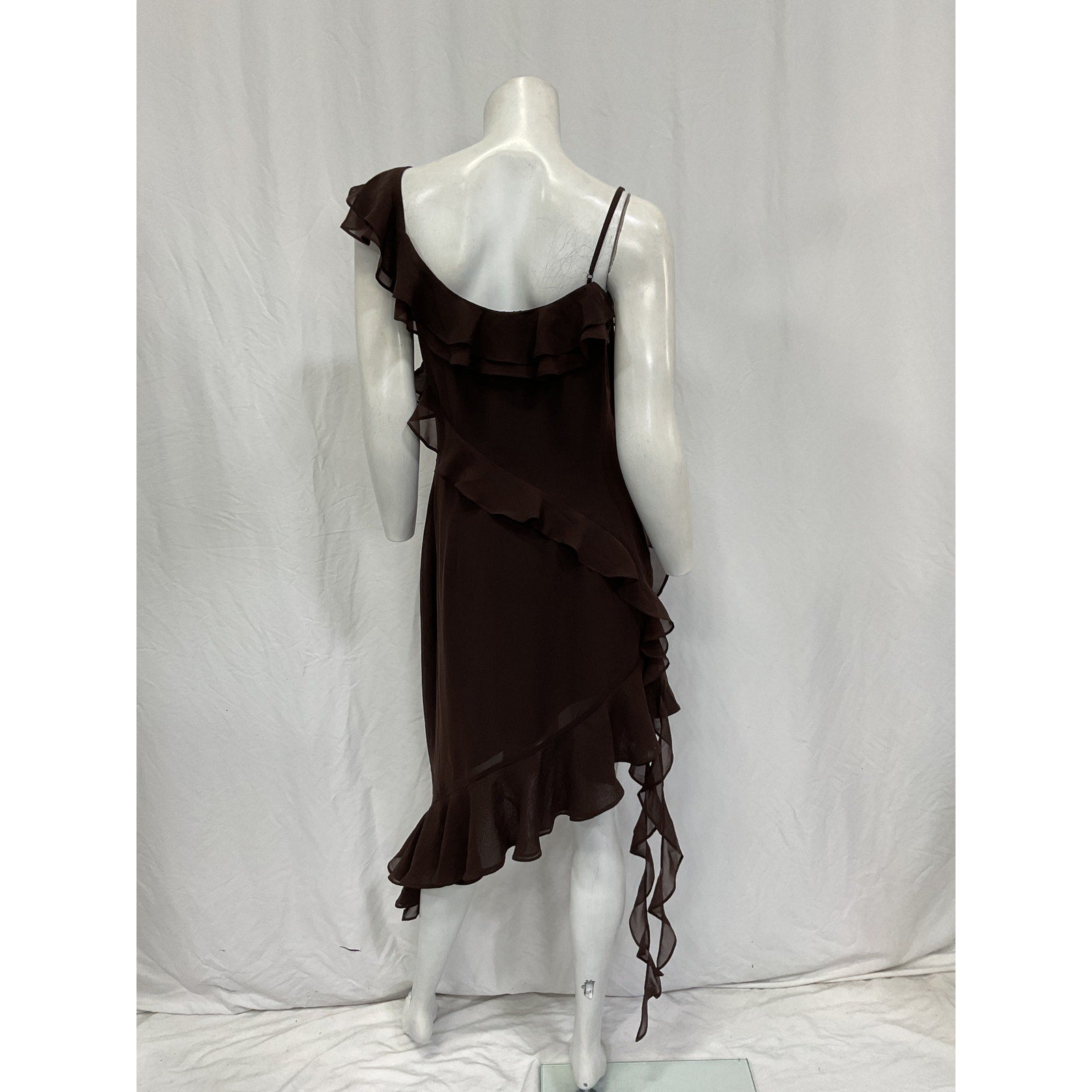 Lpa 'Jess' Brown Polyester Flounce Mini Dress Size M