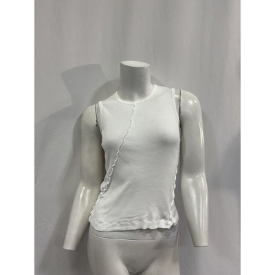 Helmut Lang 'Muscle' White Cotton Tank Top Size S
