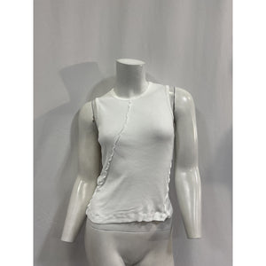 Helmut Lang 'Muscle' White Cotton Tank Top Size S