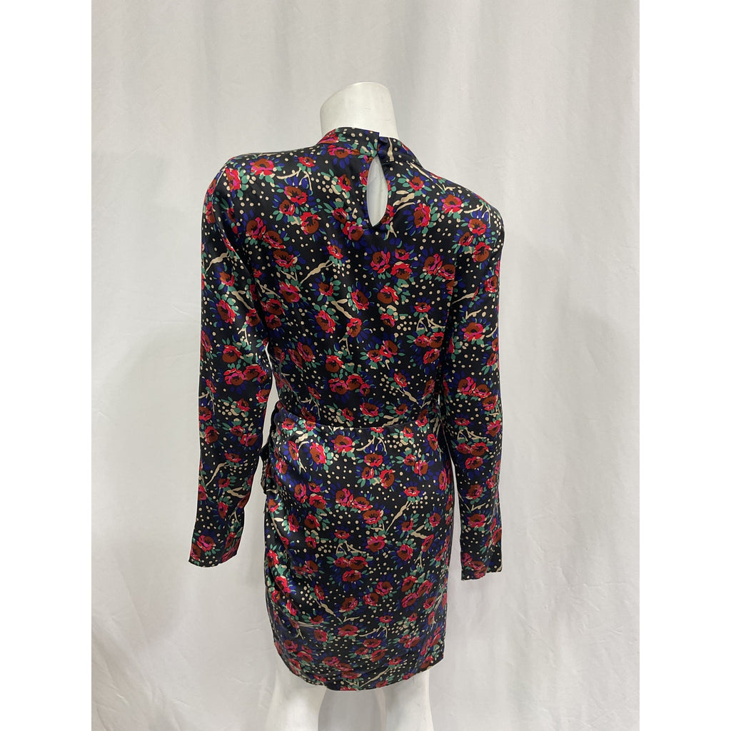 Veronica Beard 'Louella' Black Silk Floral Mini Dress Size 6