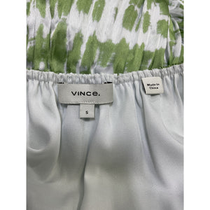 Vince 'Tie-Dye' White Polyester Ruched Silk Midi Dress Size S