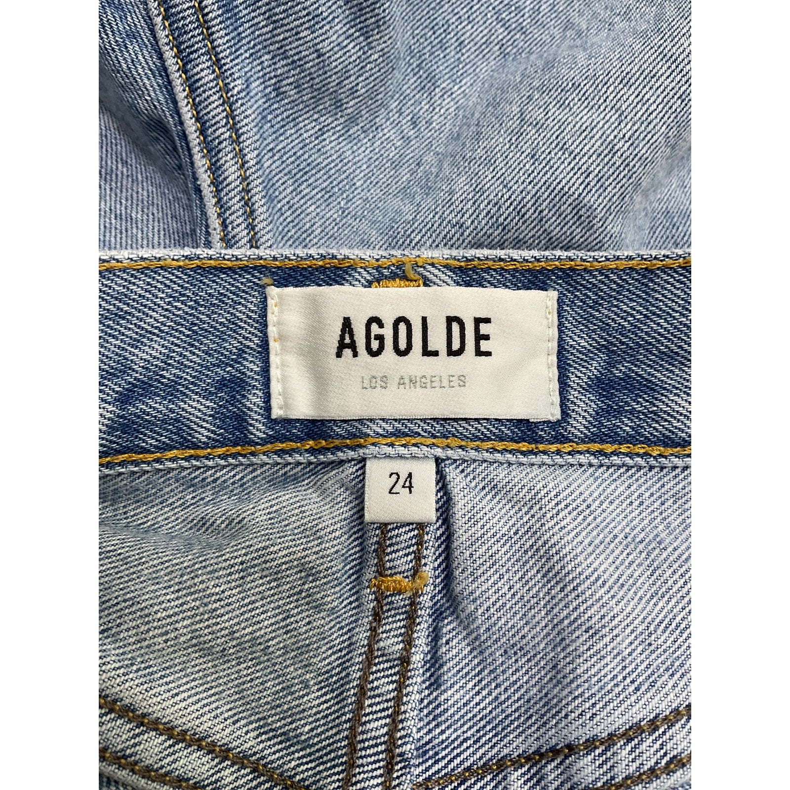 Agolde Parker Long Blue Cotton Short Size 24